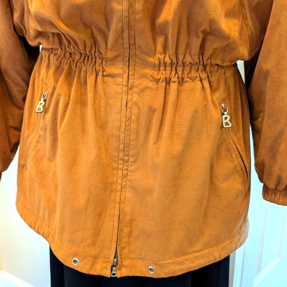 Bogner Hooded Ski Jacket Faux Suede - Picture 5 of 11